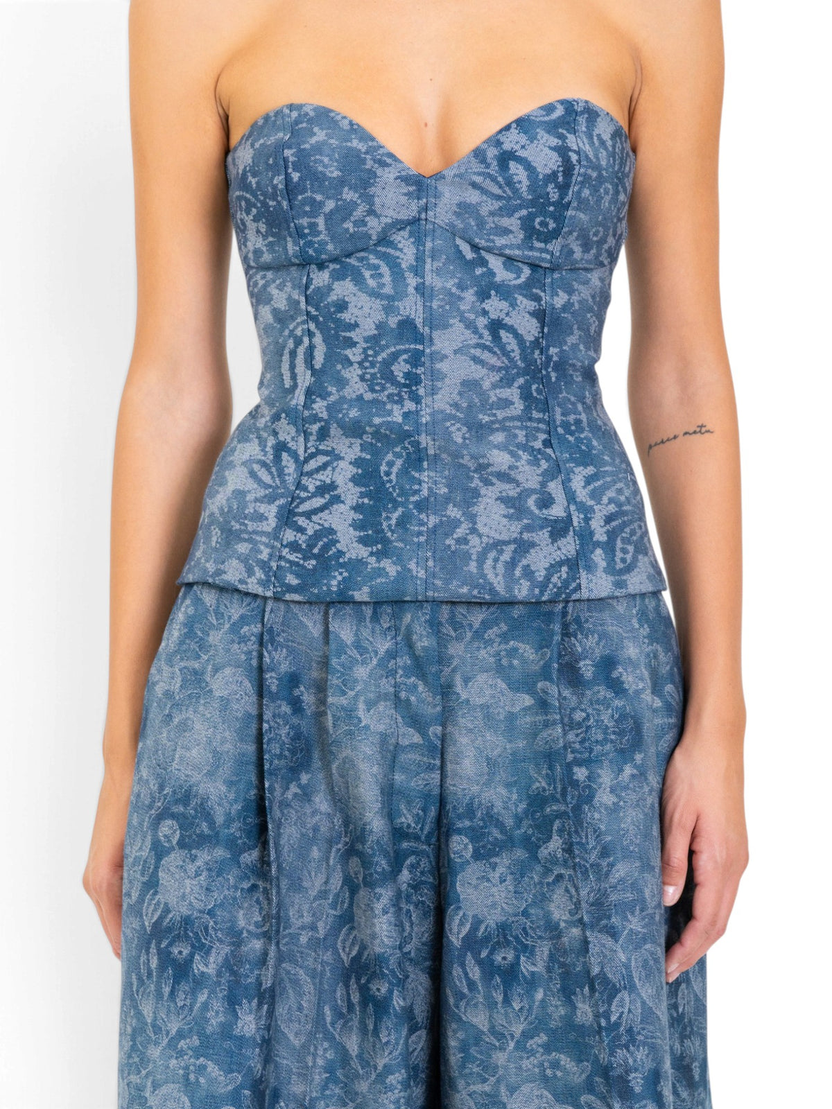 LACE DENIM BUSTIER